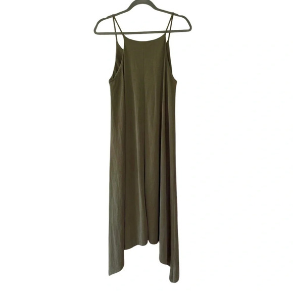 Joie, Strappy Cami Asymmetrical Midi Swing Dress, Olive, Green, Army Green - Picture 5 of 9